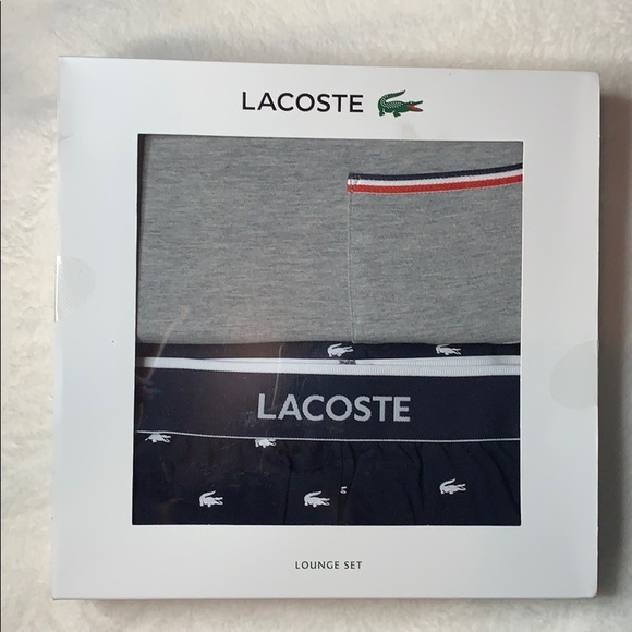 Lacoste Men Lounge Set Ceew Neck Tee 